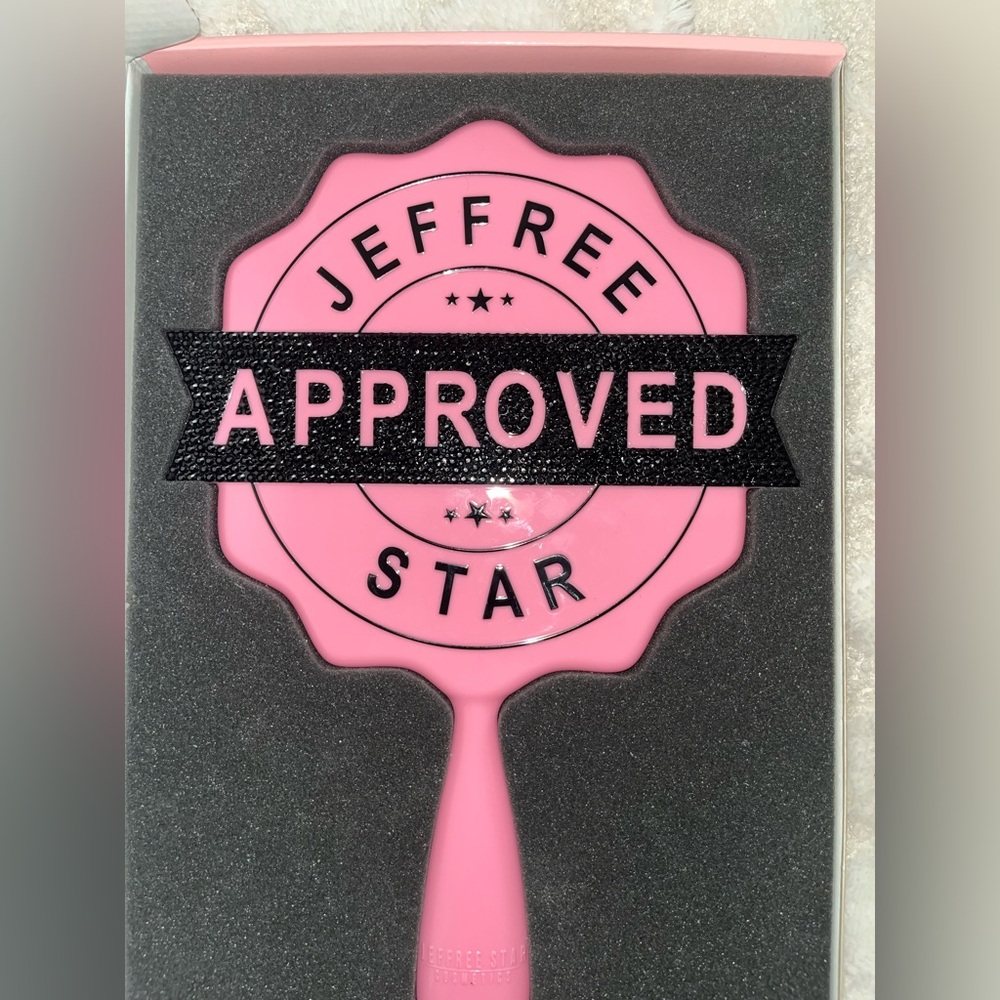 NIB! Customized Pink + Black ‘Jeffree Star Approved’ Hand Mirror - Picture 2 of 10